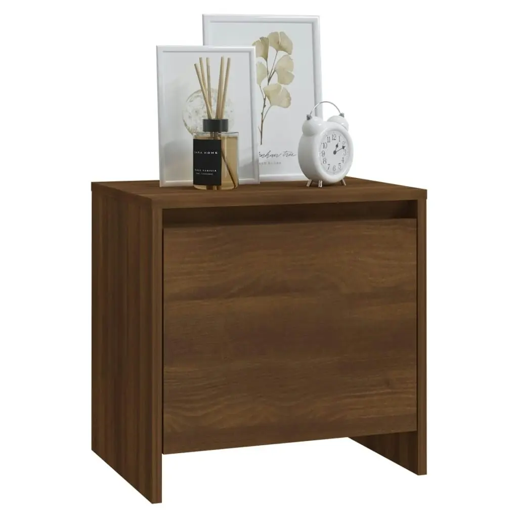 Bedside Cabinet Brown Oak 45x34x44.5cm Engineered Wood 813048