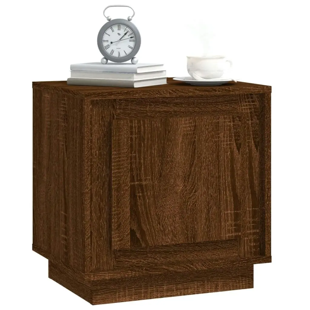 Bedside Cabinet Brown Oak 44x35x45 cm Engineered Wood 819850