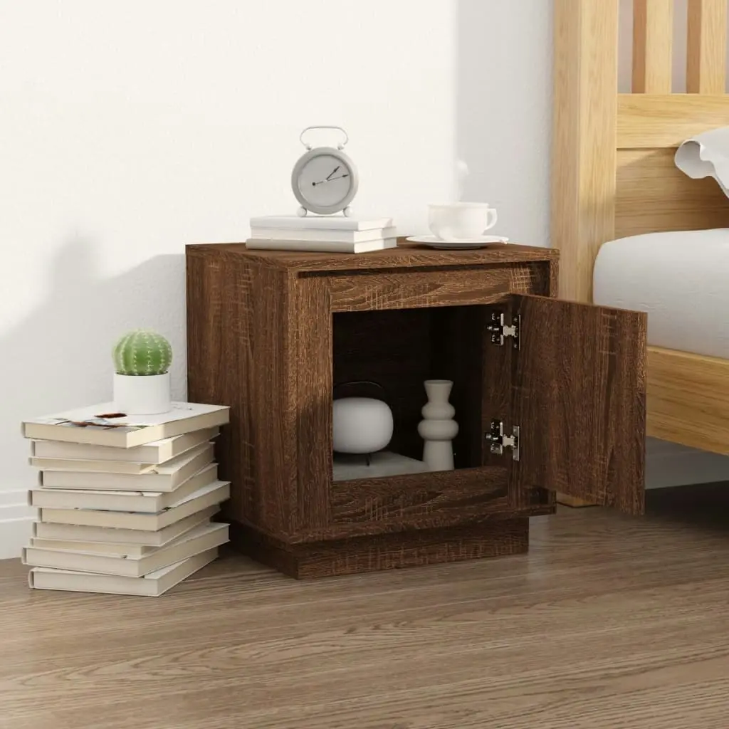 Bedside Cabinet Brown Oak 44x35x45 cm Engineered Wood 819850