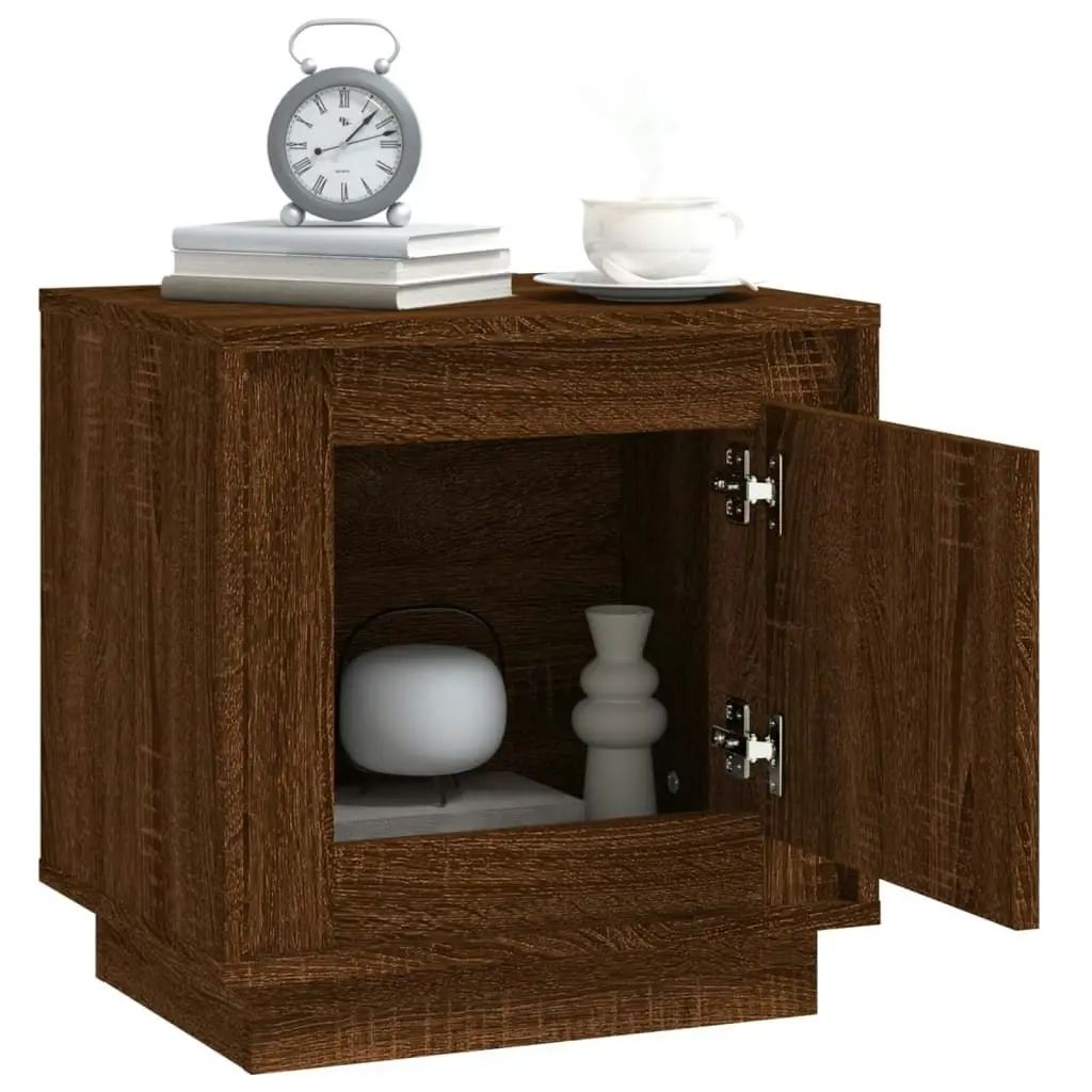 Bedside Cabinet Brown Oak 44x35x45 cm Engineered Wood 819850