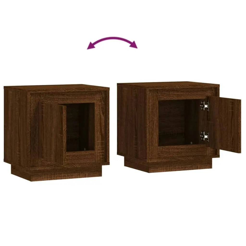 Bedside Cabinet Brown Oak 44x35x45 cm Engineered Wood 819850