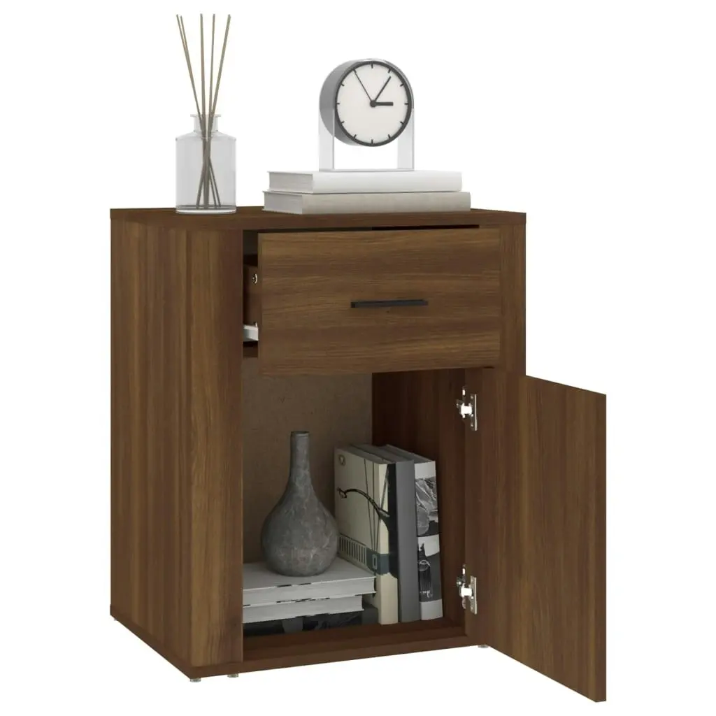 Bedside Cabinet Brown Oak 50x36x60 cm Engineered Wood 816727