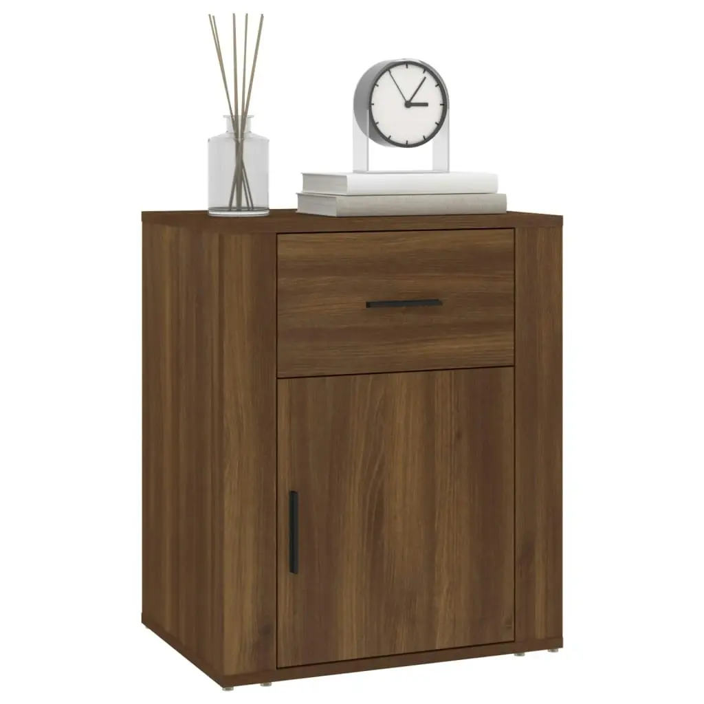 Bedside Cabinet Brown Oak 50x36x60 cm Engineered Wood 816727