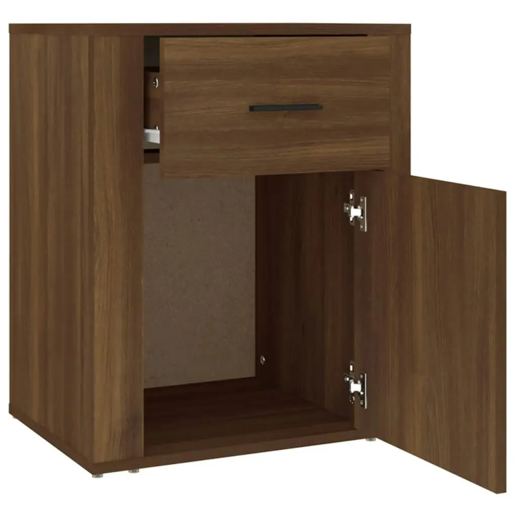 Bedside Cabinet Brown Oak 50x36x60 cm Engineered Wood 816727