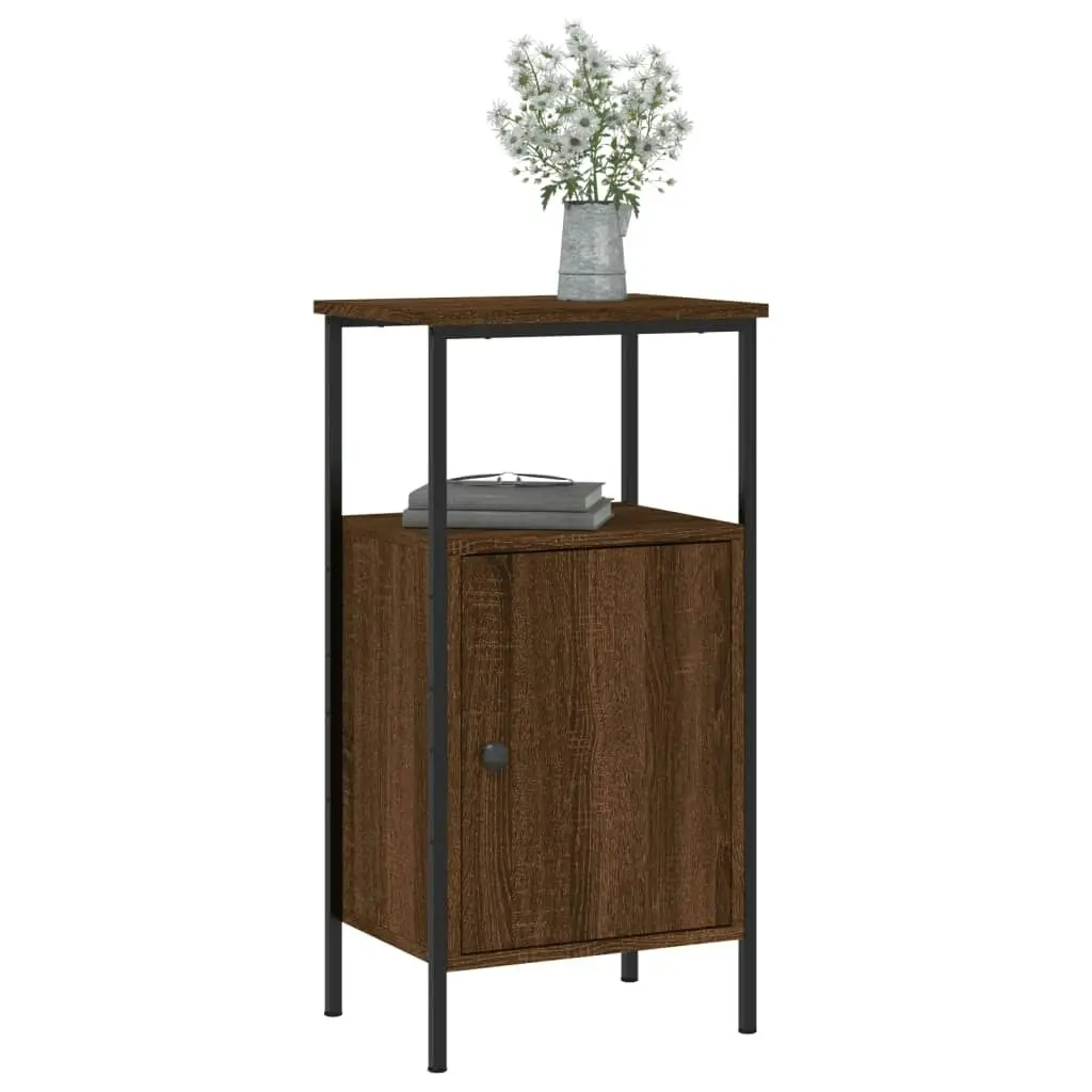 Bedside Cabinet Brown Oak 41x31x80 cm Engineered Wood 825931