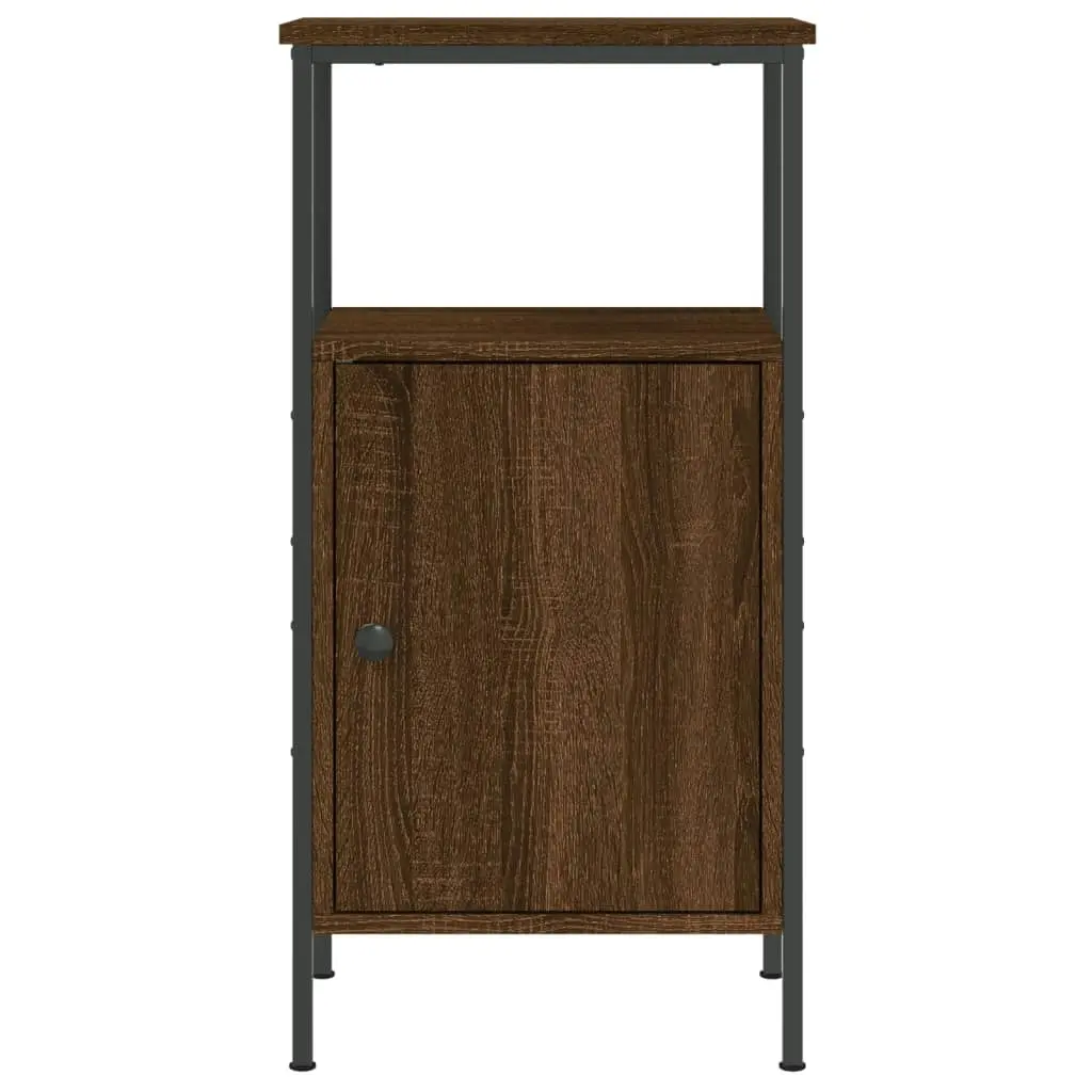 Bedside Cabinet Brown Oak 41x31x80 cm Engineered Wood 825931