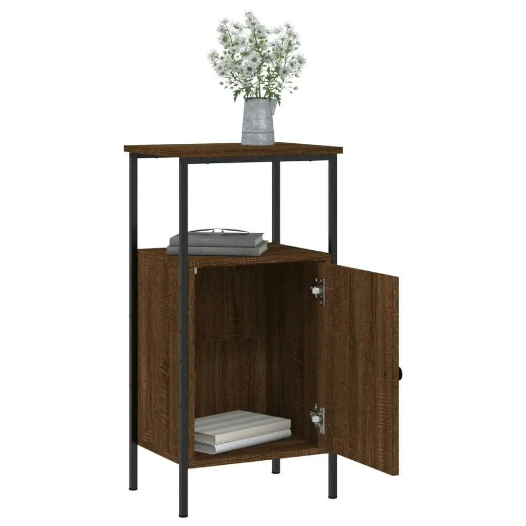 Bedside Cabinet Brown Oak 41x31x80 cm Engineered Wood 825931