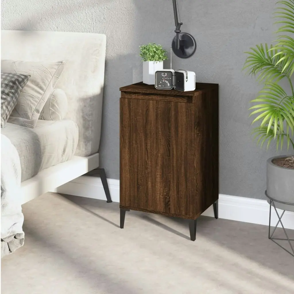 Bedside Cabinet Brown Oak 40x35x70 cm Engineered Wood 819658