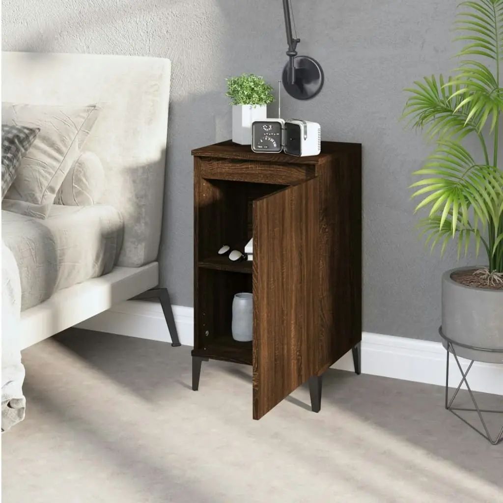 Bedside Cabinet Brown Oak 40x35x70 cm Engineered Wood 819658