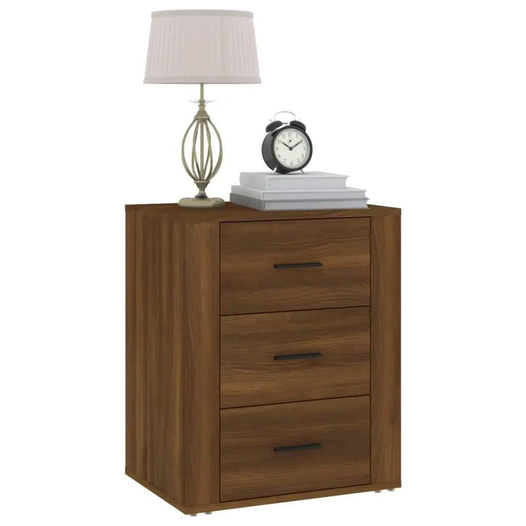 Bedside Cabinet Brown Oak 50x36x60 cm Engineered Wood 816719