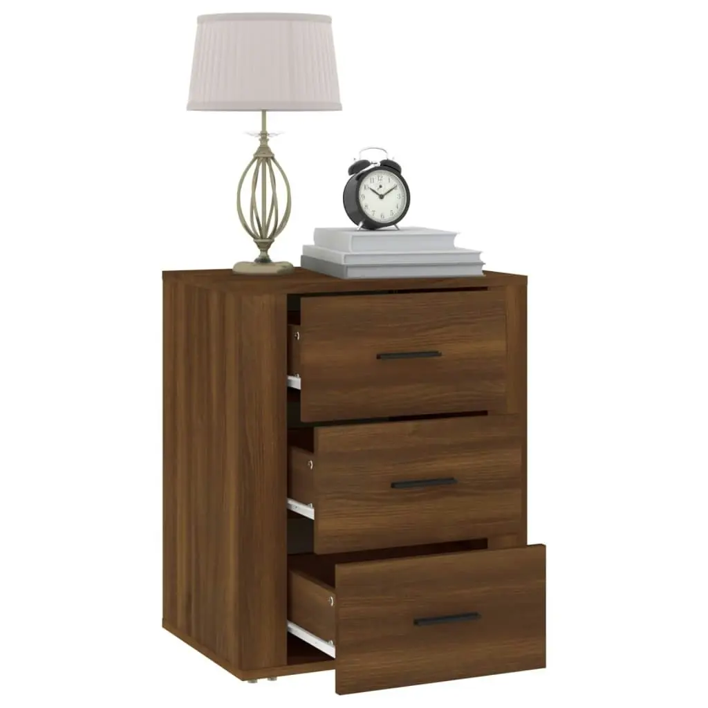 Bedside Cabinet Brown Oak 50x36x60 cm Engineered Wood 816719