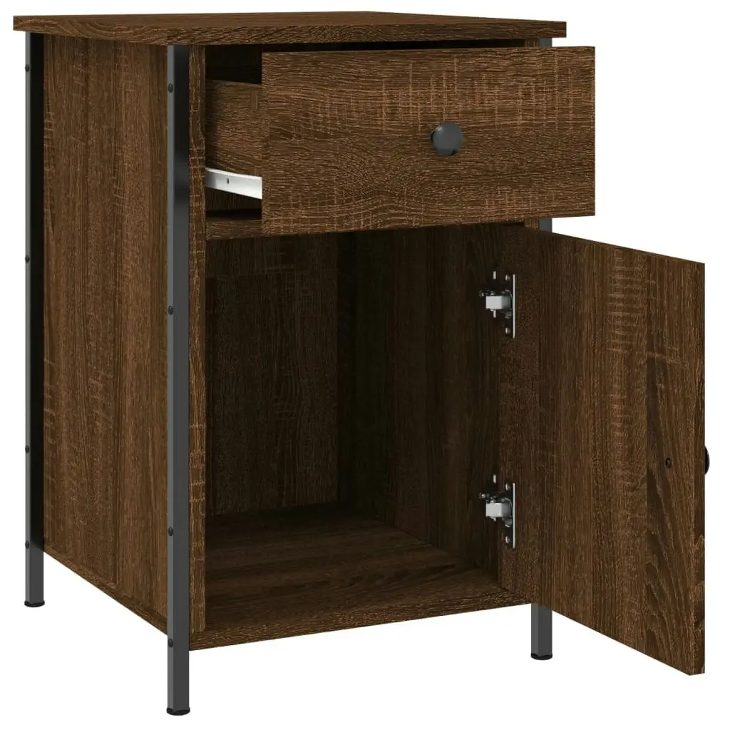 Bedside Cabinet Brown Oak 40x42x60 cm Engineered Wood 825911