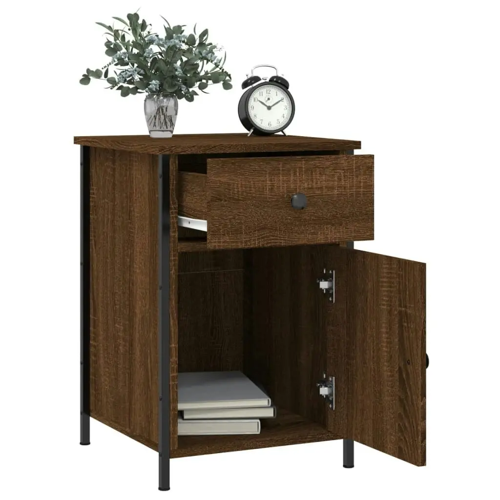 Bedside Cabinet Brown Oak 40x42x60 cm Engineered Wood 825911