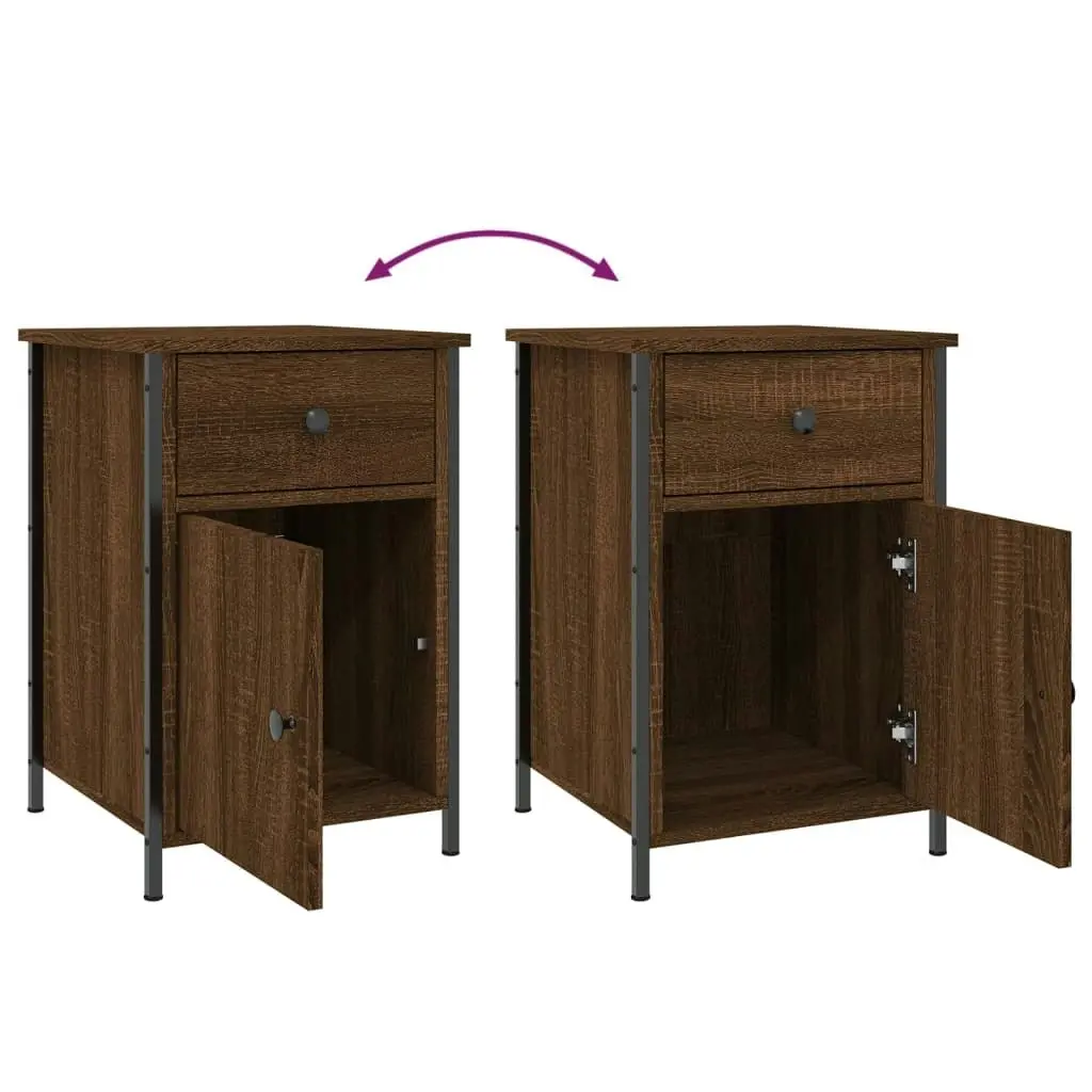 Bedside Cabinet Brown Oak 40x42x60 cm Engineered Wood 825911