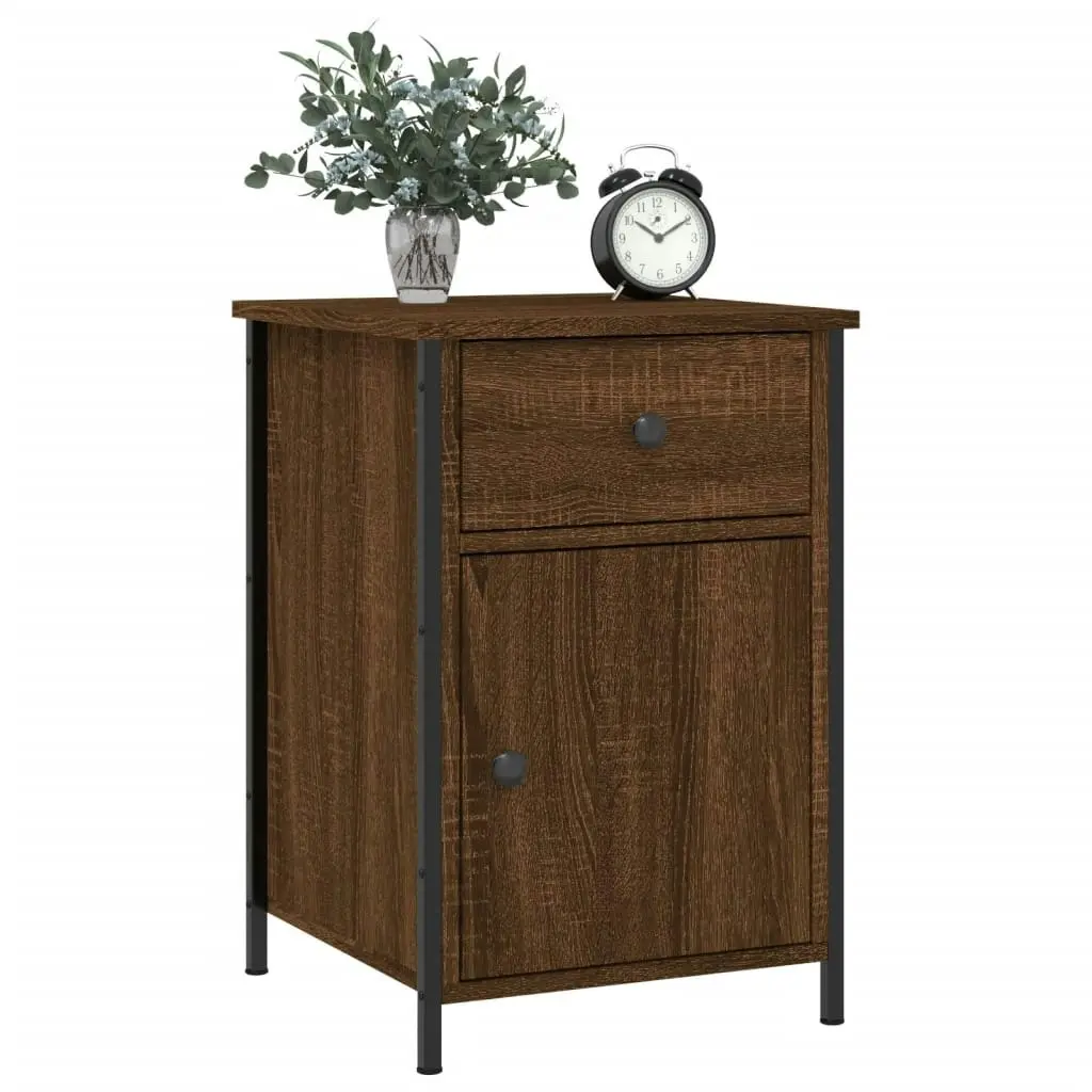 Bedside Cabinet Brown Oak 40x42x60 cm Engineered Wood 825911