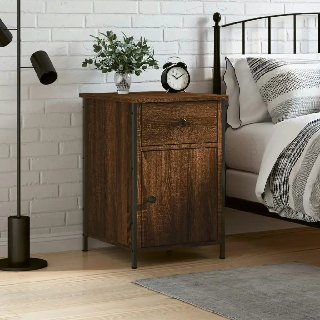 Bedside Cabinet Brown Oak 40x42x60 cm Engineered Wood 825911