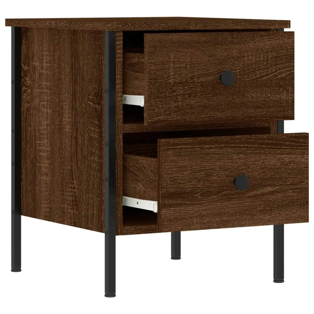 Bedside Cabinet Brown Oak 40x42x50 cm Engineered Wood 825991