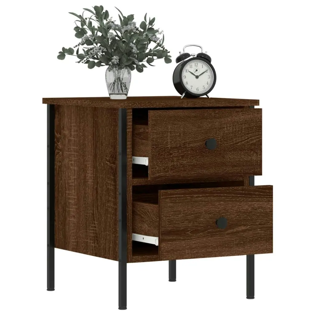 Bedside Cabinet Brown Oak 40x42x50 cm Engineered Wood 825991