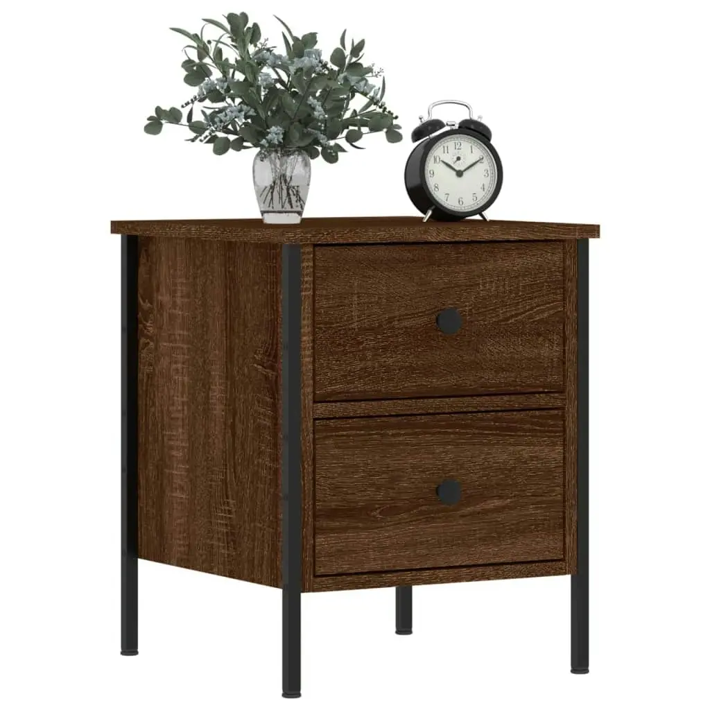 Bedside Cabinet Brown Oak 40x42x50 cm Engineered Wood 825991