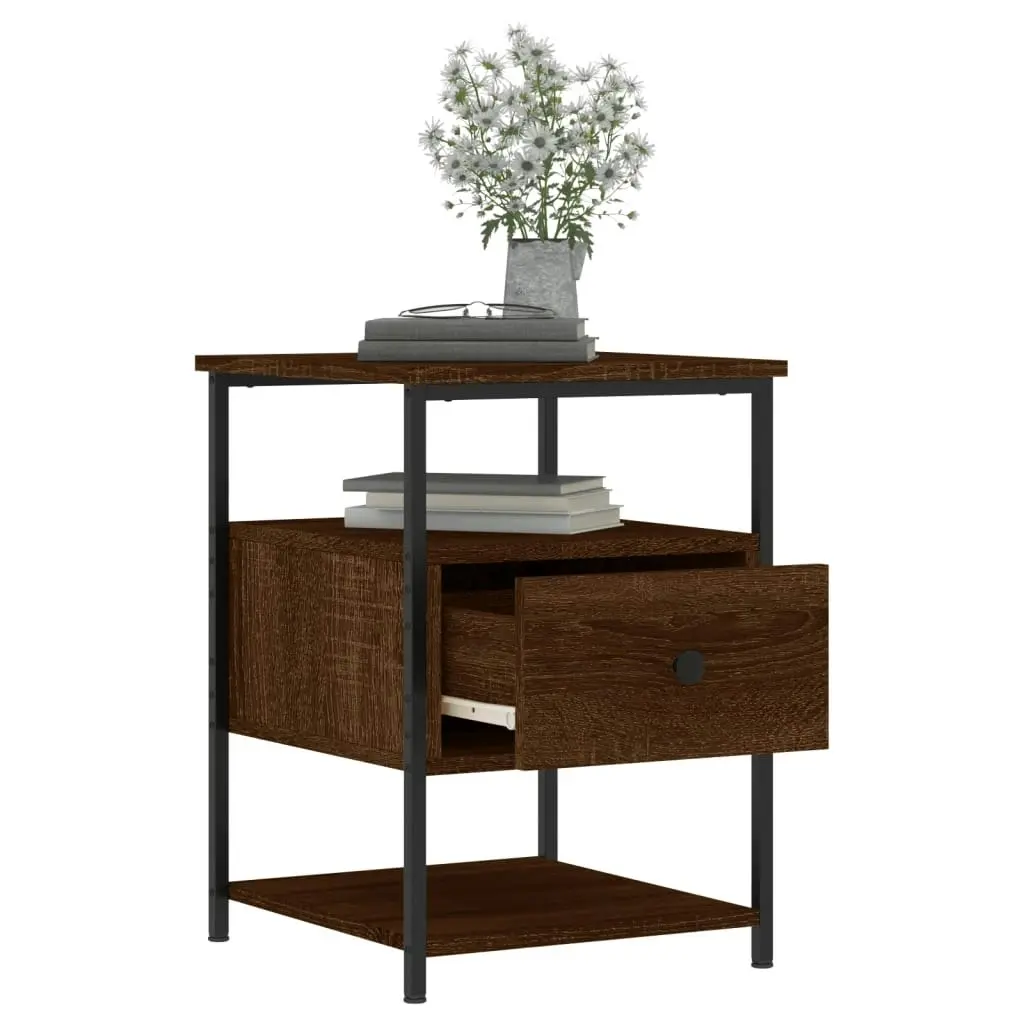 Bedside Cabinet Brown Oak 40x42x56 cm Engineered Wood 826031