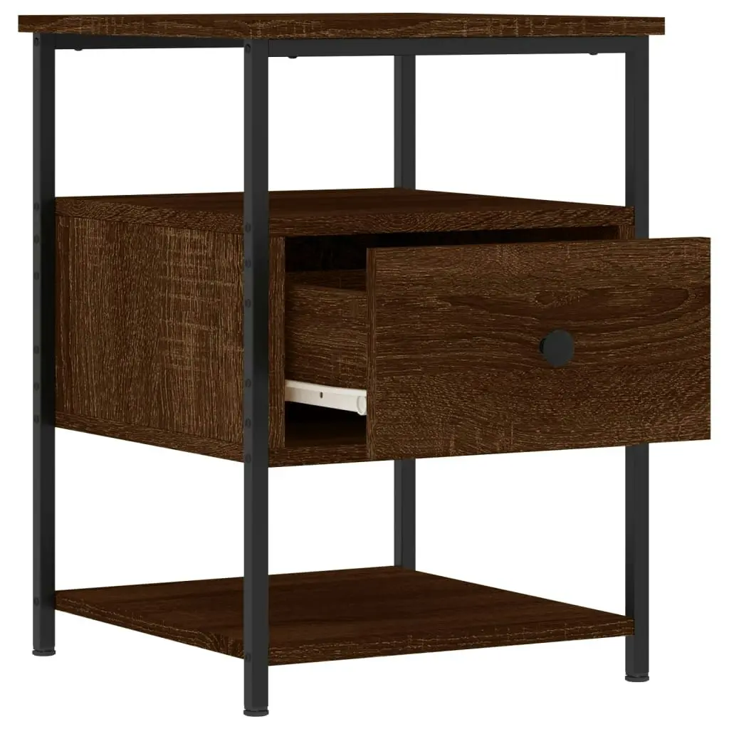 Bedside Cabinet Brown Oak 40x42x56 cm Engineered Wood 826031