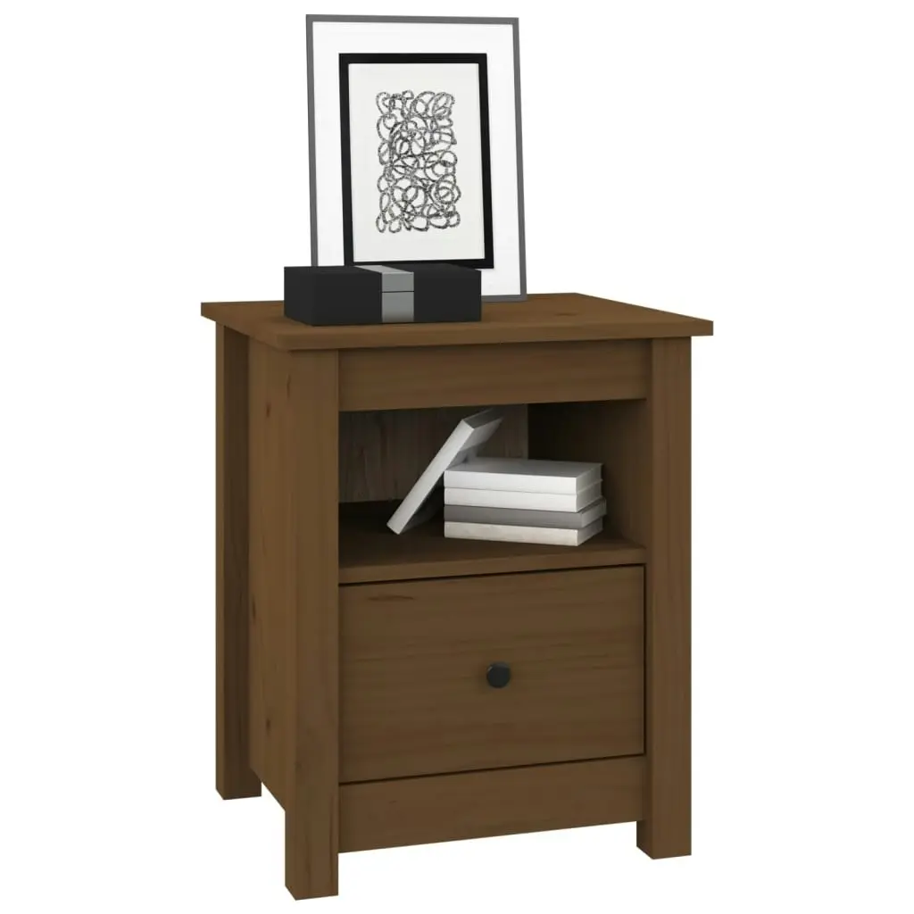 Bedside Cabinet Honey Brown 40x35x49 cm Solid Wood Pine 813715