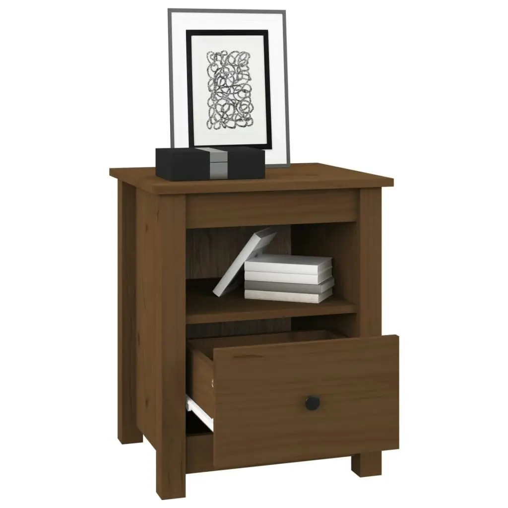 Bedside Cabinet Honey Brown 40x35x49 cm Solid Wood Pine 813715