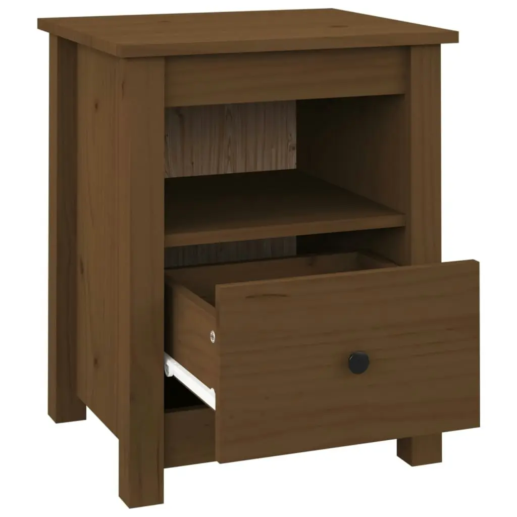 Bedside Cabinet Honey Brown 40x35x49 cm Solid Wood Pine 813715