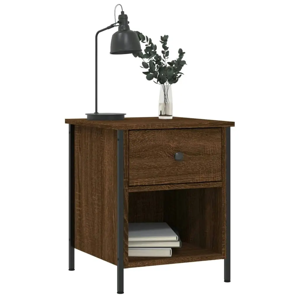 Bedside Cabinet Brown Oak 40x42x50 cm Engineered Wood 825941