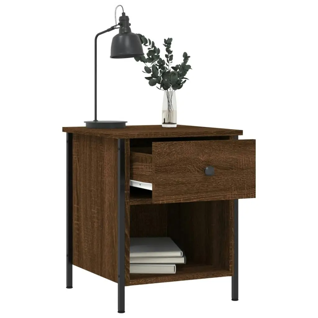 Bedside Cabinet Brown Oak 40x42x50 cm Engineered Wood 825941