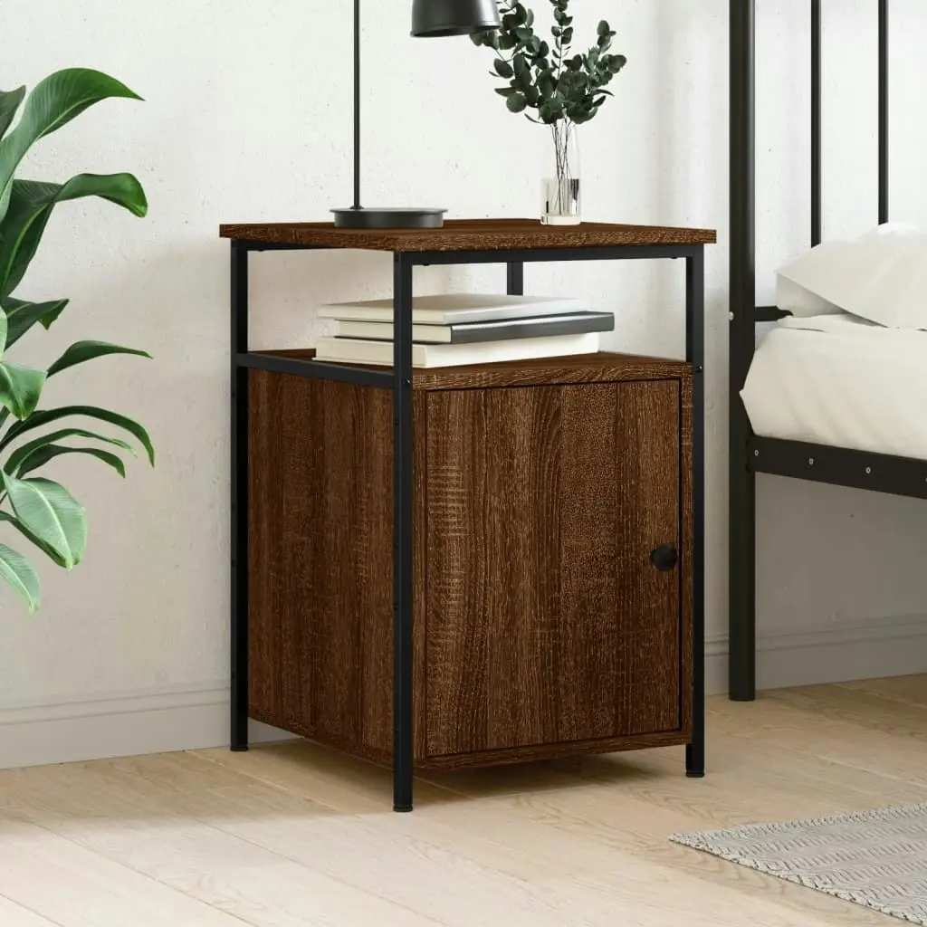 Bedside Cabinet Brown Oak 40x42x60 cm Engineered Wood 826041