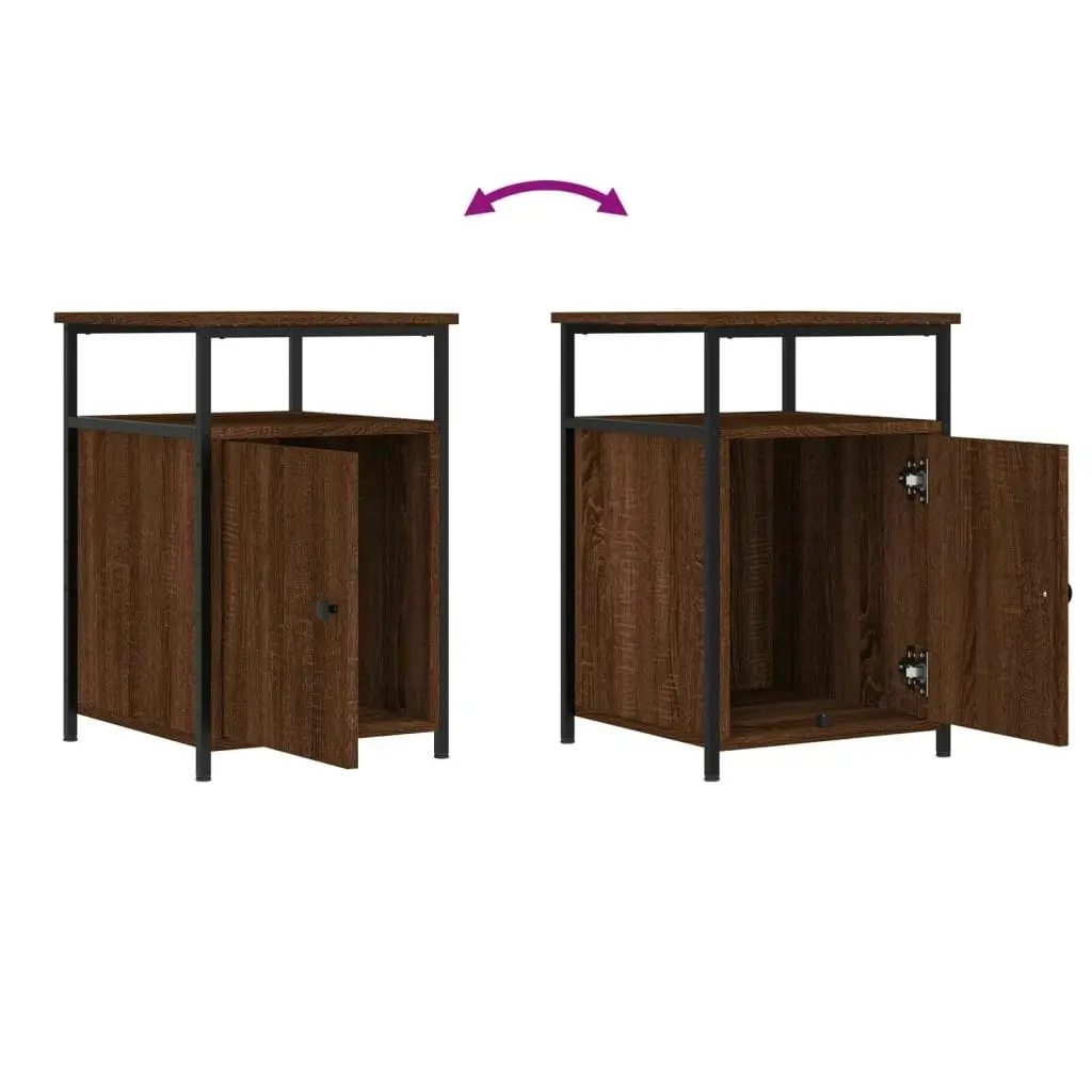 Bedside Cabinet Brown Oak 40x42x60 cm Engineered Wood 826041