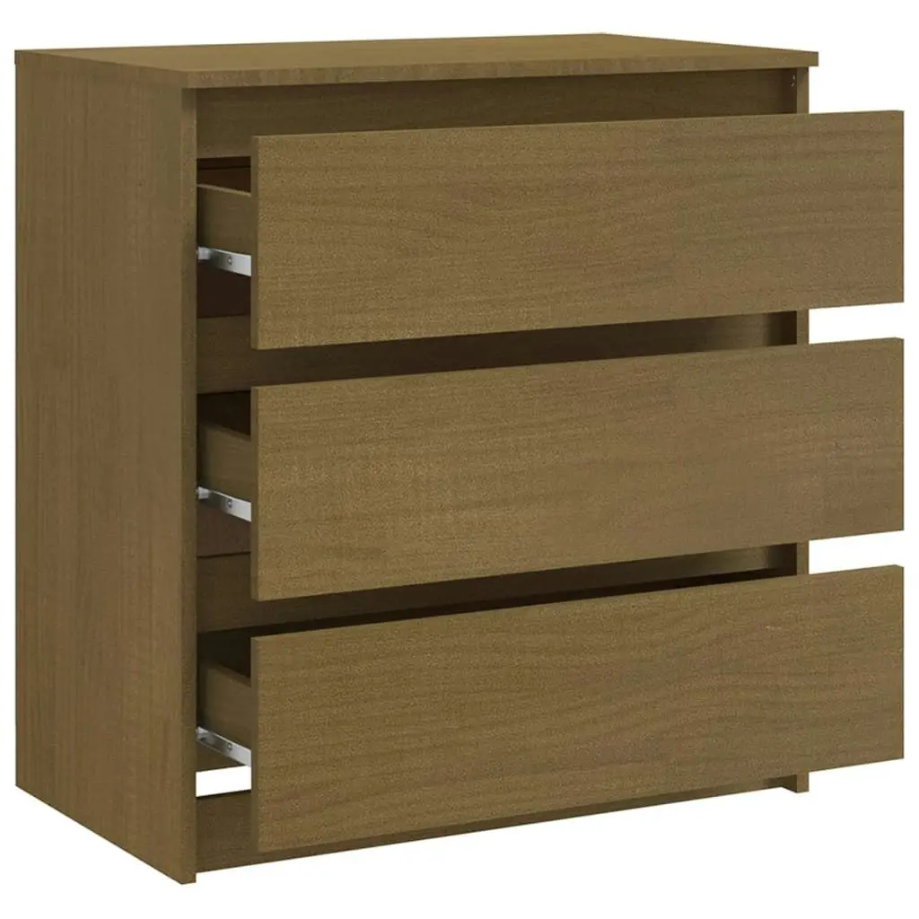 Bedside Cabinet Honey Brown 60x36x64 cm Solid Pinewood 808096