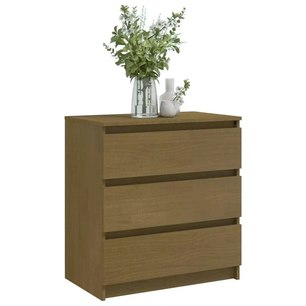 Bedside Cabinet Honey Brown 60x36x64 cm Solid Pinewood 808096