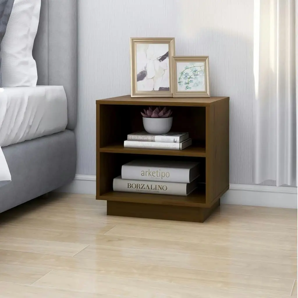 Bedside Cabinet Honey Brown 40x34x40 cm Solid Wood Pine 813331