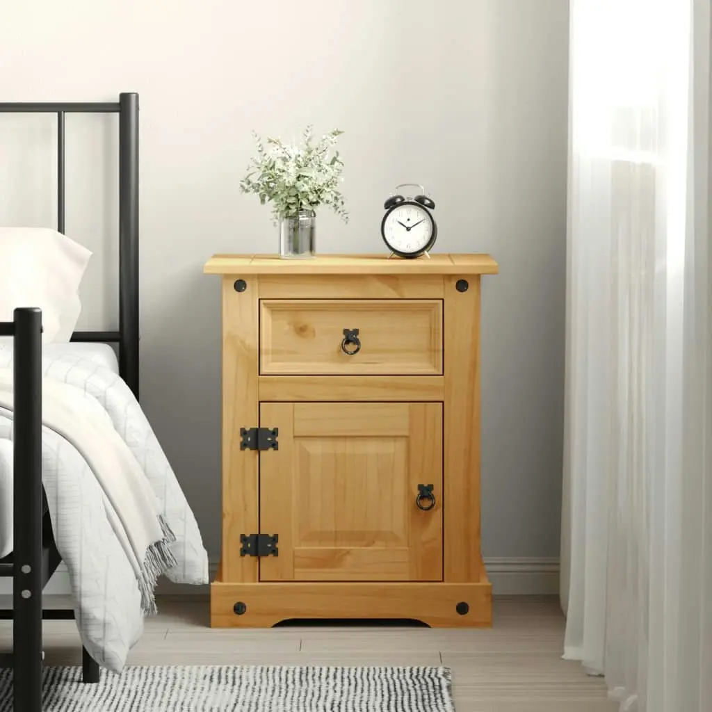 Bedside Cabinet Mexican Pine Corona Range 53x39x66 cm 243730