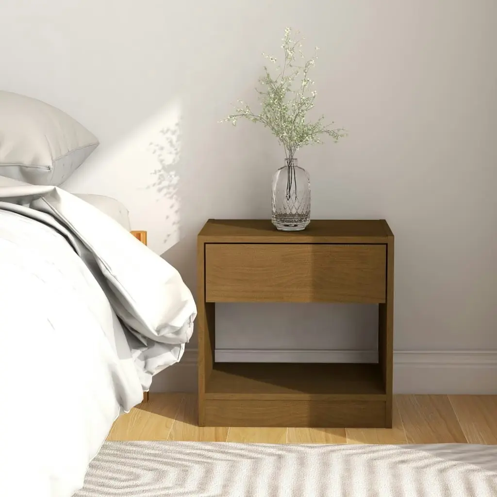 Bedside Cabinet Honey Brown 40x31x40 cm Solid Pinewood 808069