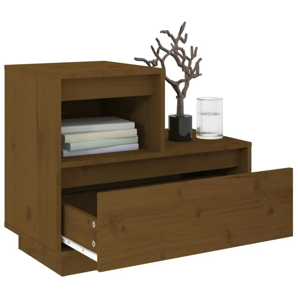 Bedside Cabinet Honey Brown 60x34x51 cm Solid Wood Pine 814380