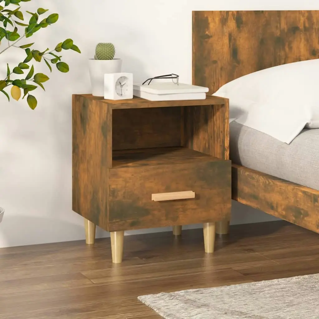 Bedside Cabinet Smoked Oak 40x35x47 cm 817297