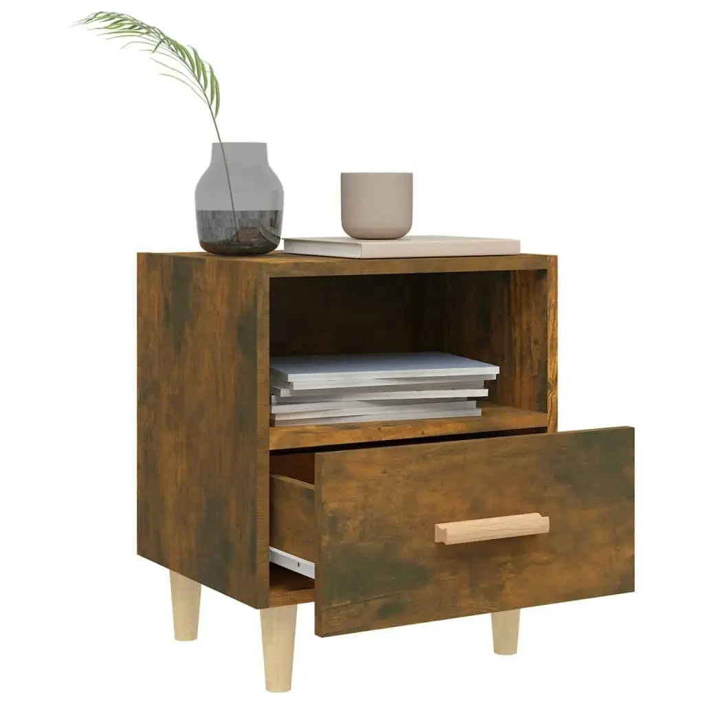 Bedside Cabinet Smoked Oak 40x35x47 cm 817297