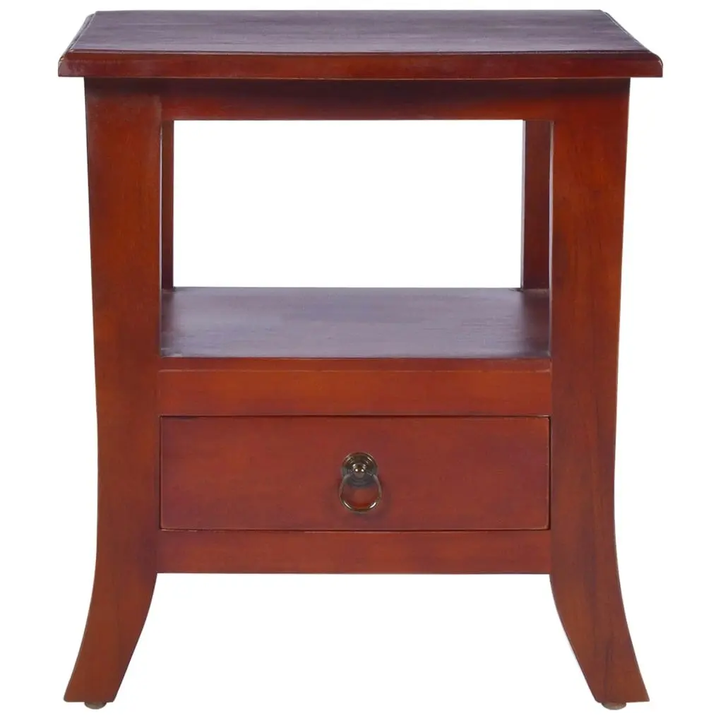 Bedside Cabinet Classical Brown Solid Mahogany Wood 288862