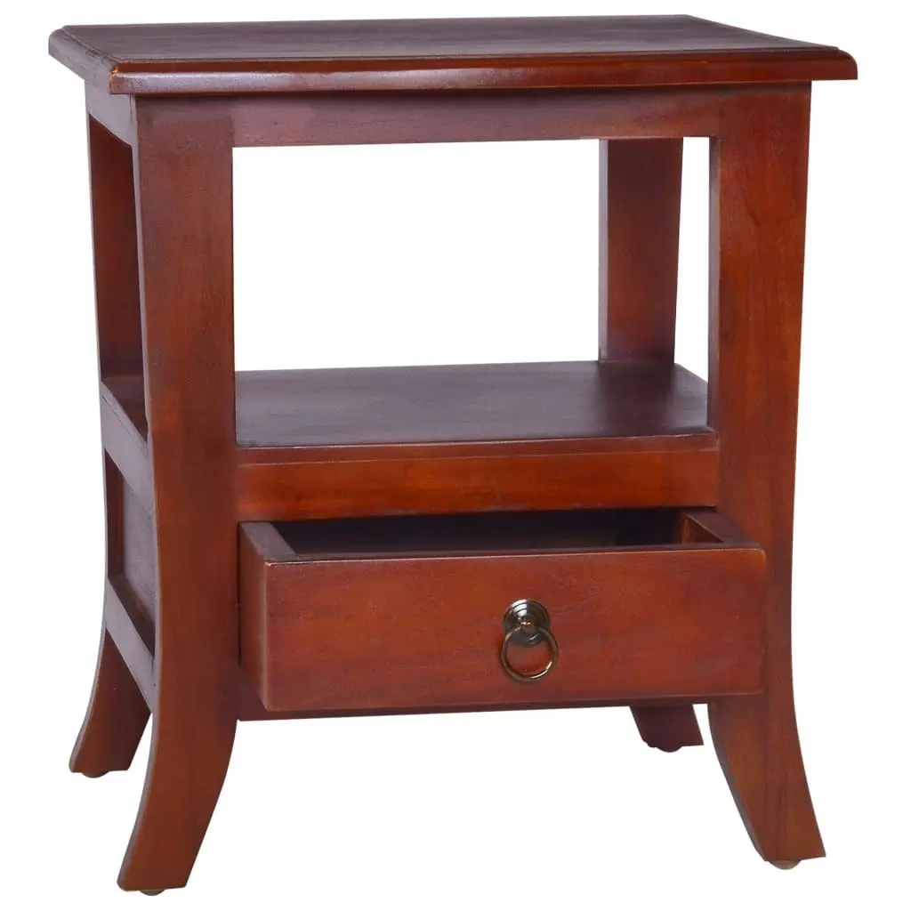 Bedside Cabinet Classical Brown Solid Mahogany Wood 288862