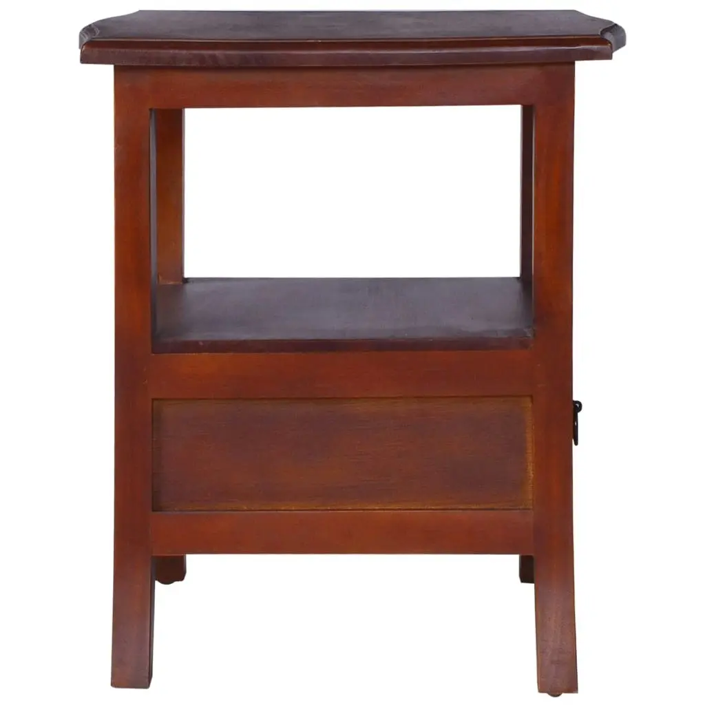 Bedside Cabinet Classical Brown Solid Mahogany Wood 288862