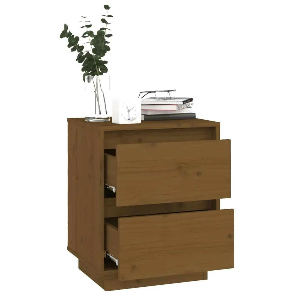 Bedside Cabinet Honey Brown 40x35x50 cm Solid Wood Pine 813321