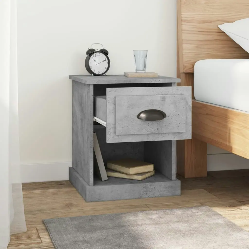 Bedside Cabinet Concrete Grey 39x39x47.5 cm Engineered Wood 816136