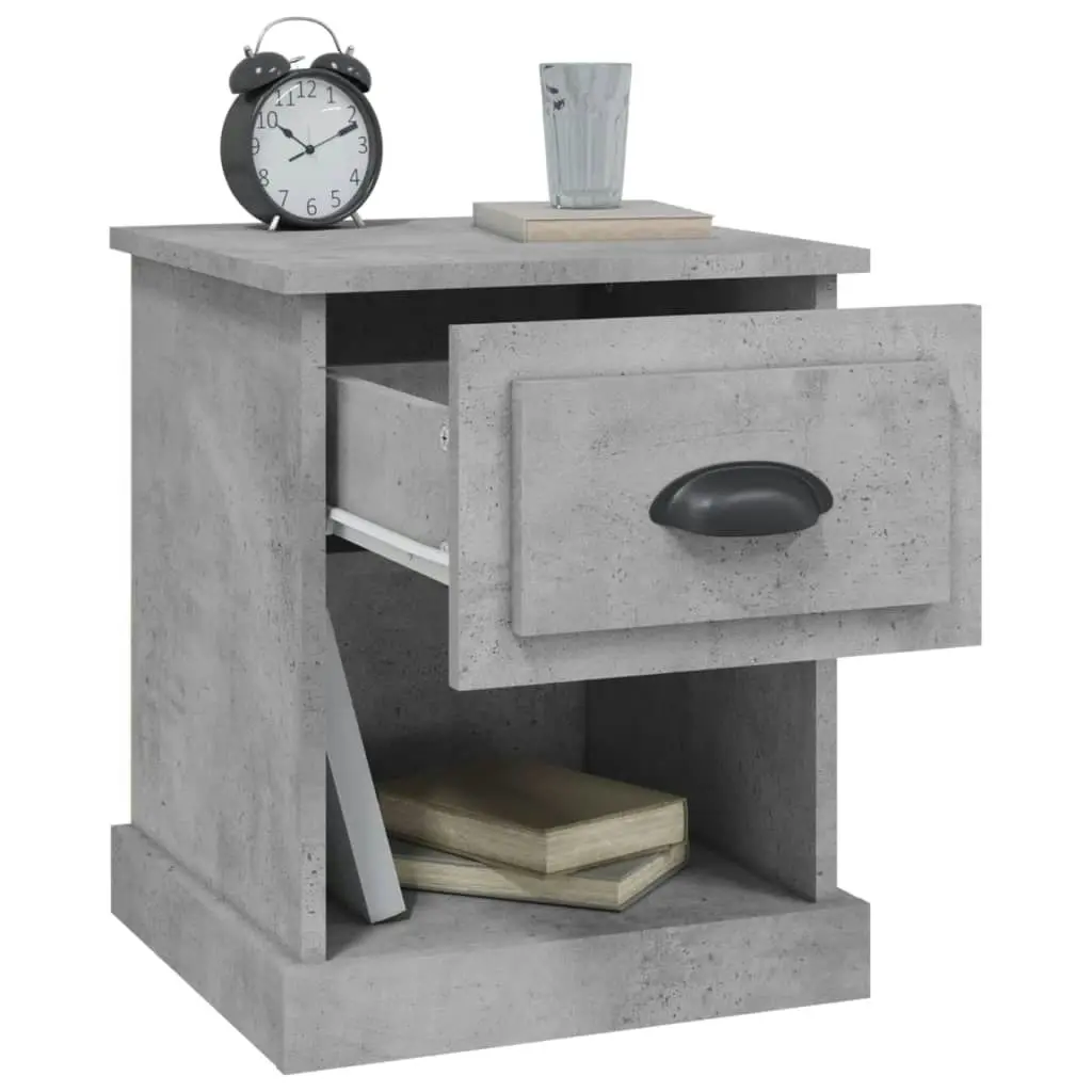 Bedside Cabinet Concrete Grey 39x39x47.5 cm Engineered Wood 816136