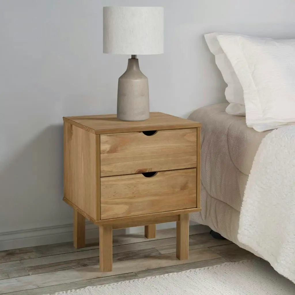 Bedside Cabinet OTTA 45x39x57 cm Solid Wood Pine 348576