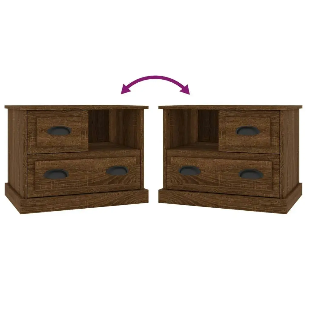 Bedside Cabinet Brown Oak 60x39x45 cm 816367