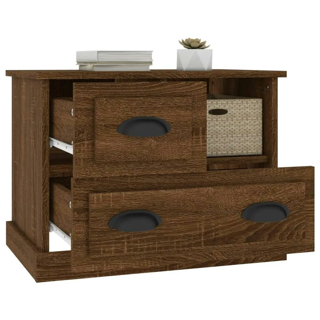 Bedside Cabinet Brown Oak 60x39x45 cm 816367