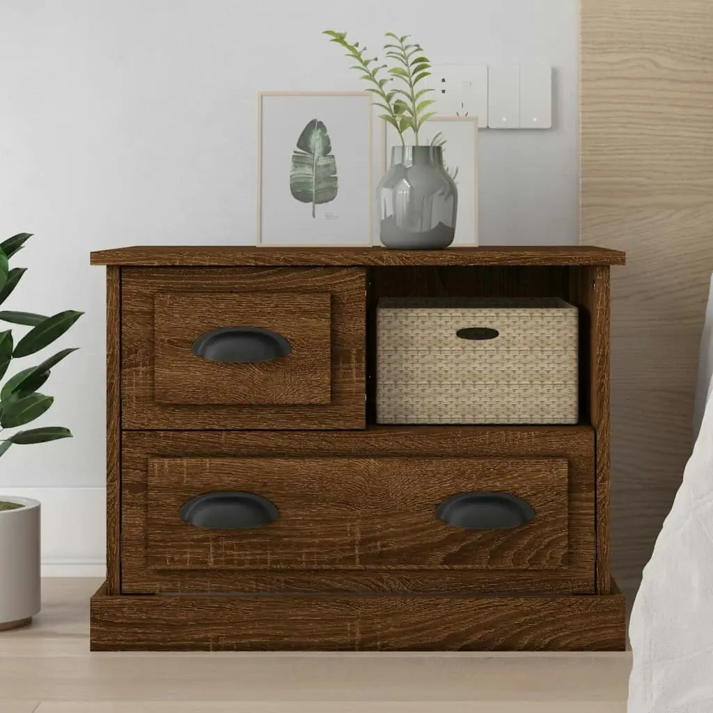 Bedside Cabinet Brown Oak 60x39x45 cm 816367